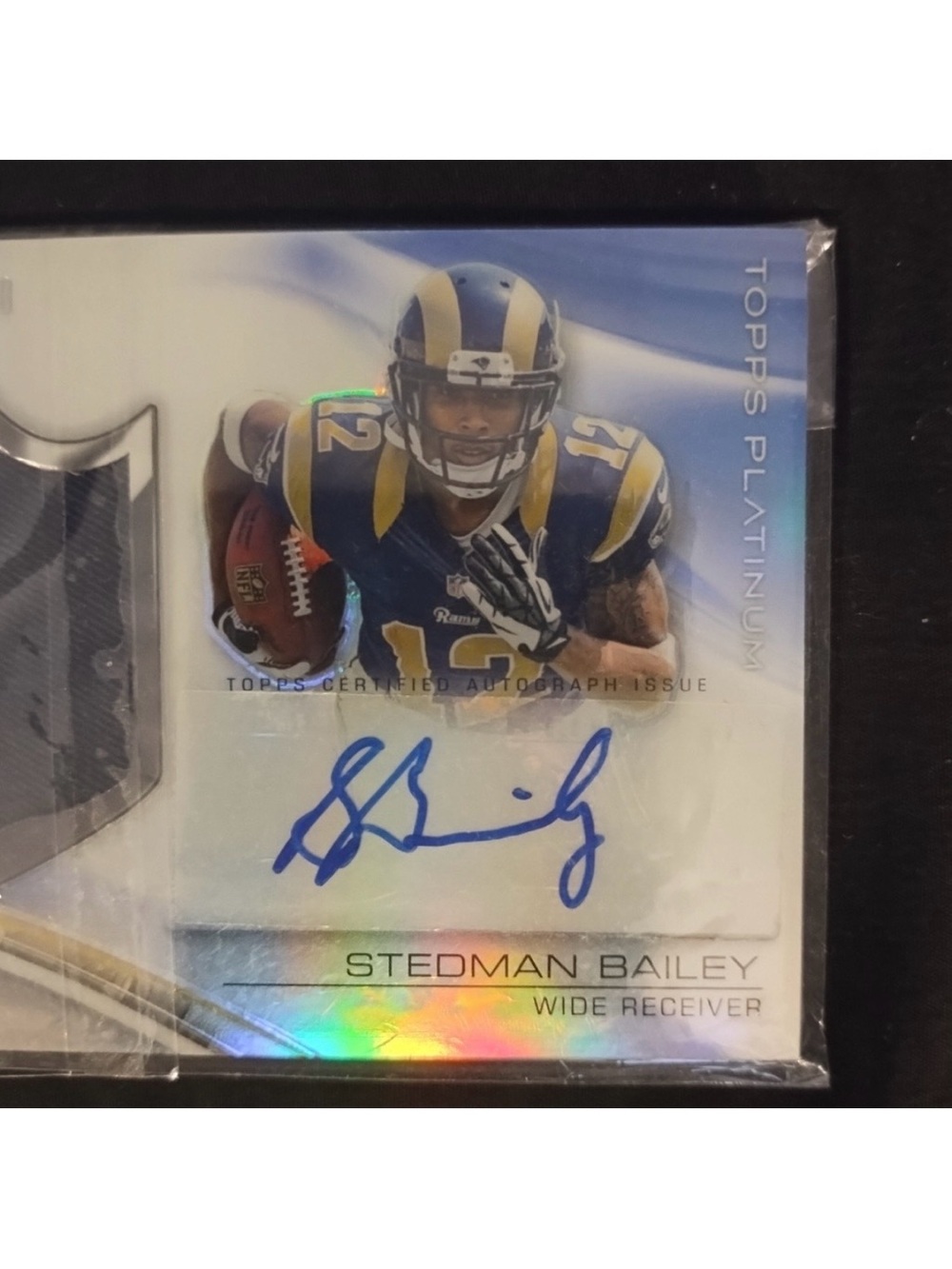 Rams 2013 Rookie Stedman Bailey Topps Platinum Autograph Refractor Patch Card